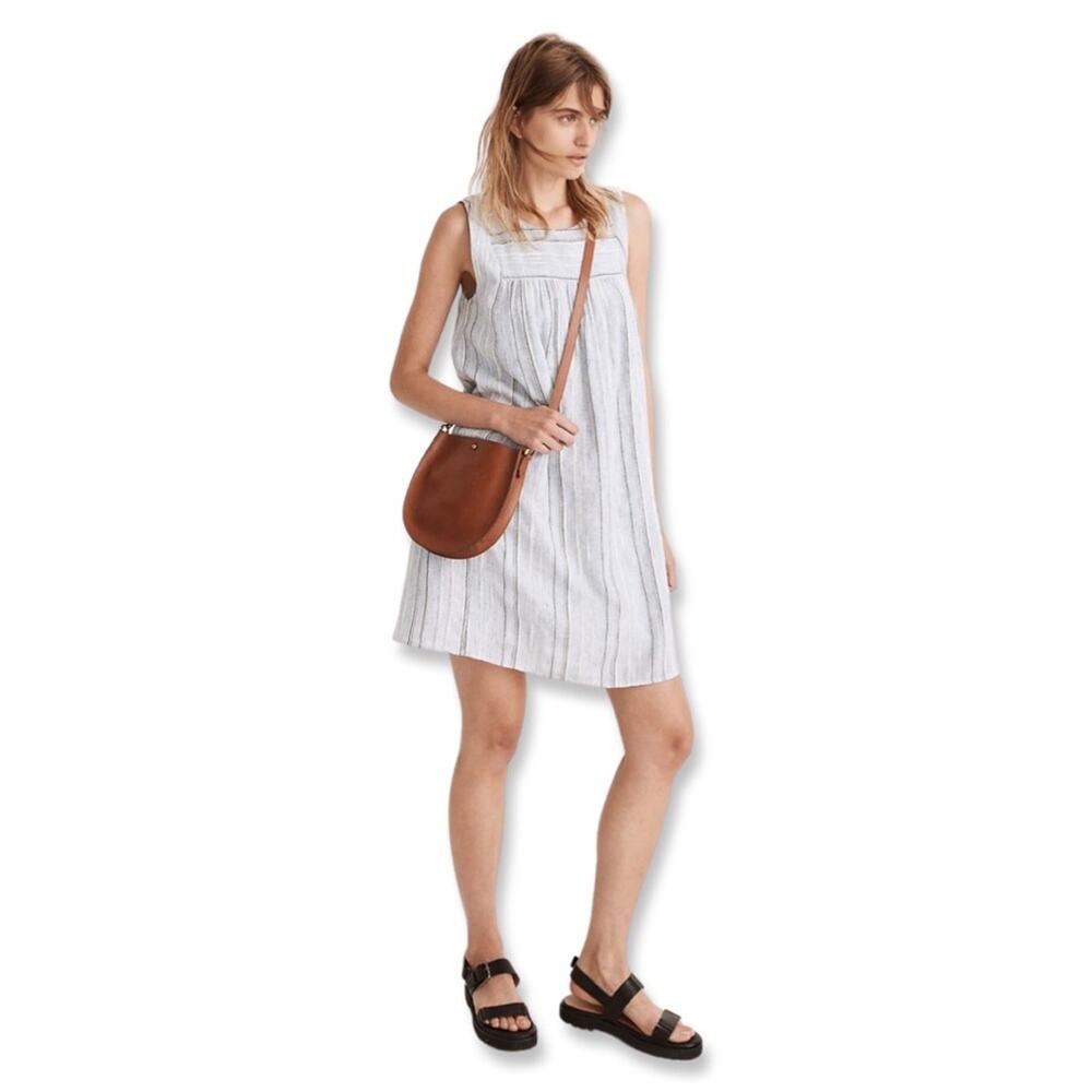 Madewell Sleeveless Yoked Mini Dress for Hot Days + in Summer Vacation, Striped